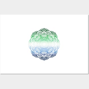 Gradient Gay Male Pride Mandala Posters and Art